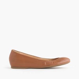 J.Crew Cece Leather Ballet Flats - Burnt Sienna